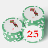 Elf Met Polka Dot Gift grn 25 gestreepte pokerchip (Opstapeling)