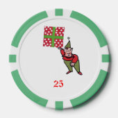 Elf Met Polka Dot Gift grn 25 gestreepte pokerchip (Voorkant)