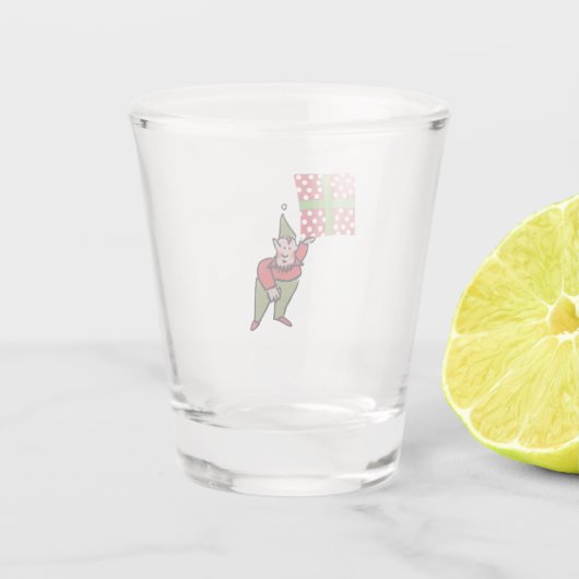 Elf Met Polka Dot Gift helder borrelglas Shot Glas (Achterkant)