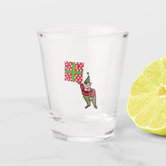 Elf Met Polka Dot Gift helder borrelglas Shot Glas (Voorkant)