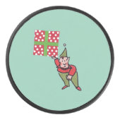 Elf Met Polka Dot Gift hockey puck (Voorkant)