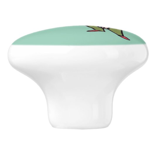 Elf met Polka Dot Gift keramische knop (Zijkant)