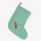 Elf Met Polka Dot Gift Kerstmis kous klein Kleine Kerstsok (Voorkant (Hangend))