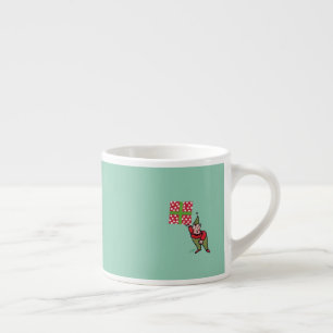 Elf met Polka Dot Gift linker hand espresso mok