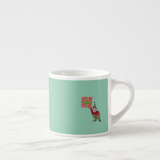 Elf met Polka Dot Gift linker hand espresso mok (Rechts)