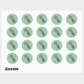 Elf met Polka Dot Gift ronde stickers (Vel)