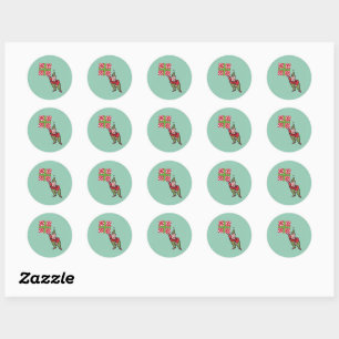 Elf met Polka Dot Gift ronde stickers
