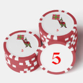 Elf Met Polka Dot Gift rood 5 gestreepte poker chi Poker Chips (Opstapeling)