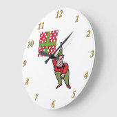 Elf Met Polka Dot Gift wandklok (Hoek)