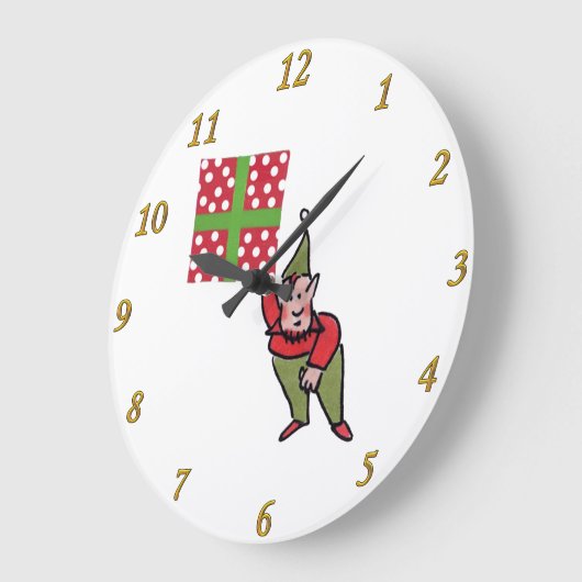 Elf Met Polka Dot Gift wandklok (Hoek)