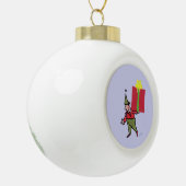 Elf met Red Box kerstbal Keramische Bal Ornament (Links)