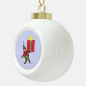 Elf met Red Box kerstbal Keramische Bal Ornament (Rechts)