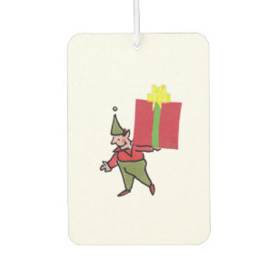 Elf met rode doos auto luchtverfrisser