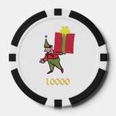 Elf Met Rode Doos blk gouden 10000 gestreepte pook Poker Chips (Voorkant)