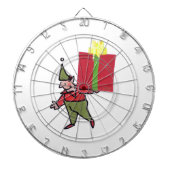 Elf met rode doos dartboard dartbord (Voorkant)
