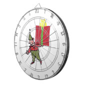 Elf met rode doos dartboard dartbord (Voorkant Rechts)