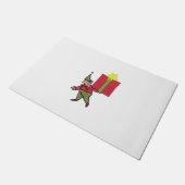 Elf met rode doos deurmat (Schuin)