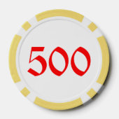 Elf Met Rode Doos Geel 500 Gestreepte pookspaander Poker Chips (Achterkant)