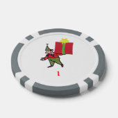 Elf Met Rode Doos Grijs 1 gestreepte pookspaander Poker Chips (Enkel)