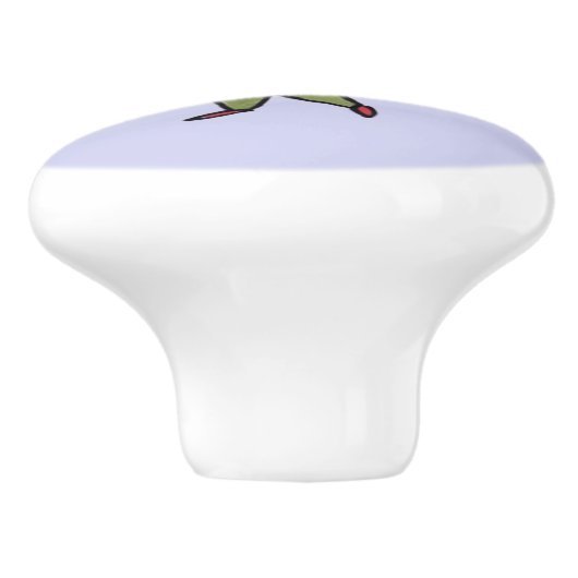 Elf met rode doos keramische knop (Zijkant)