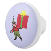 Elf met rode doos keramische knop (Rechts)