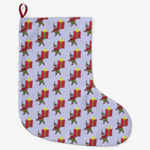Elf Met Rode Doos Kerstmis kous groot Grote Kerstsok
