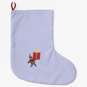 Elf Met Rode Doos Kerstmis kous groot Grote Kerstsok (Voorkant)