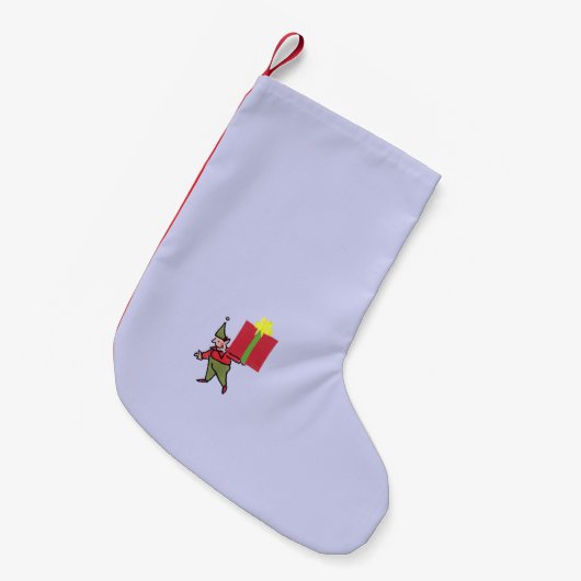 Elf Met Rode Doos Kerstmis kous klein Kleine Kerstsok (Voorkant (Hangend))