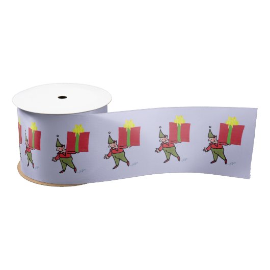 Elf met rode doos lint spoel (Spoel)