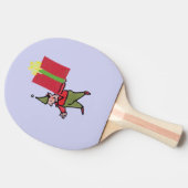 Elf met rode doos paarse ping pong peddel tafeltennisbatje (Zijkant)