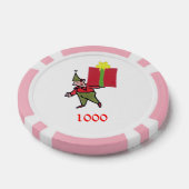 Elf Met Rode Doos roze 1000 gestreepte pookspaande Poker Chips (Enkel)