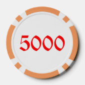 Elf Met Rode Doos sinaasappel 5000 Gestreepte pook Poker Chips (Achterkant)