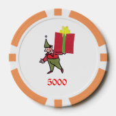 Elf Met Rode Doos sinaasappel 5000 Gestreepte pook Poker Chips (Voorkant)