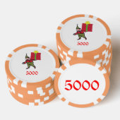 Elf Met Rode Doos sinaasappel 5000 Gestreepte pook Poker Chips (Opstapeling)