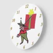 Elf met rode doos wandklok (Hoek)