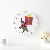 Elf met rode doos wandklok (Huis)