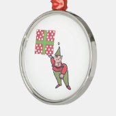 Elf Met Stip Geschenk ronde premium ornament (Links)