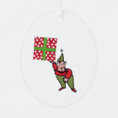 Elf Met Stippen Geschenk ovale metalen ornament (Voorkant)