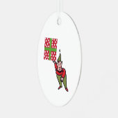 Elf Met Stippen Geschenk ovale metalen ornament (Voorkant links)
