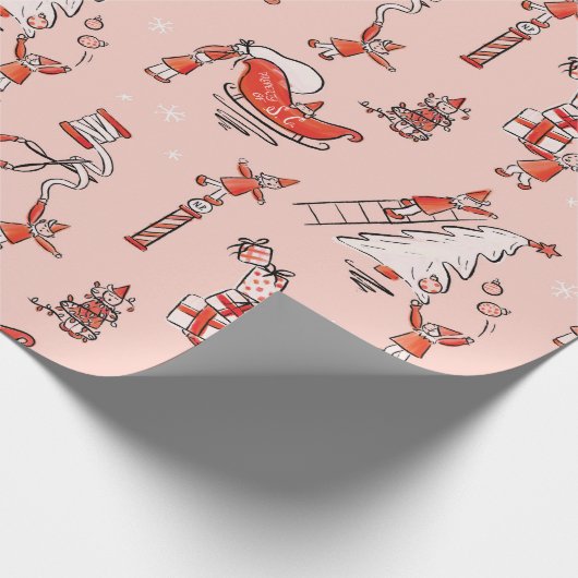 Elf Mischief Wrapping Paper Cadeaupapier (Hoek)