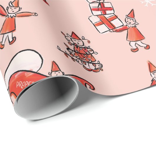 Elf Mischief Wrapping Paper Cadeaupapier (Rol Hoek)