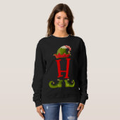 Elf Monogram H initial Cute Matching Family Christ Trui (Voorkant volledig)