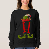 Elf Monogram H initial Cute Matching Family Christ Trui (Voorkant)