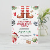 Elf Movie Night party Invitation Kaart (Staand voorkant)