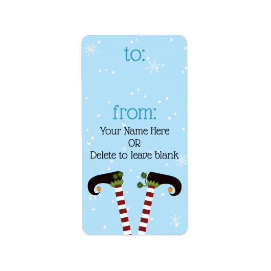 Elf naar/van cadeauLabels Aangepaste kleur Etiket (Voorkant)