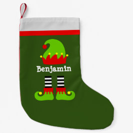 Elf Name Pet & Legs Feet Green Red Kleine Kerstsok
