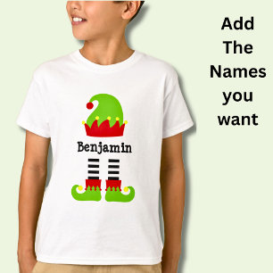 Elf Name Pet & Legs Feet Green Red T-shirt