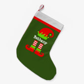 Elf Name Pet & Legs Feet Red Green Kleine Kerstsok (Voorkant (Hangend))