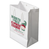 Elf North Pole Express-levering op maat Medium Cadeauzakje (Voorkant Gekanteld)
