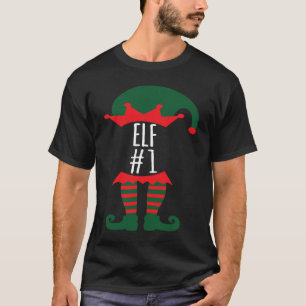 Elf nummer 1 Fun Festive Family Kerstmis Elf Koste T-shirt